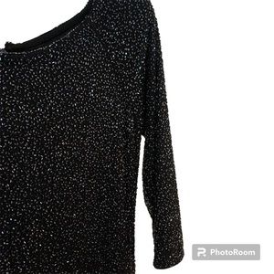 Vintage stunning Brilliante by JA SzSn black beaded full length gown